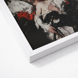 White-framed Print Dramatic Baroque Painting Rich Red Black Unholy Gay Saints, Art, Stitching