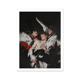 Trinity - Unholy Gay Saints Art Print, Dramatic Baroque-style Photograph Figures Adorned White Feathers Red