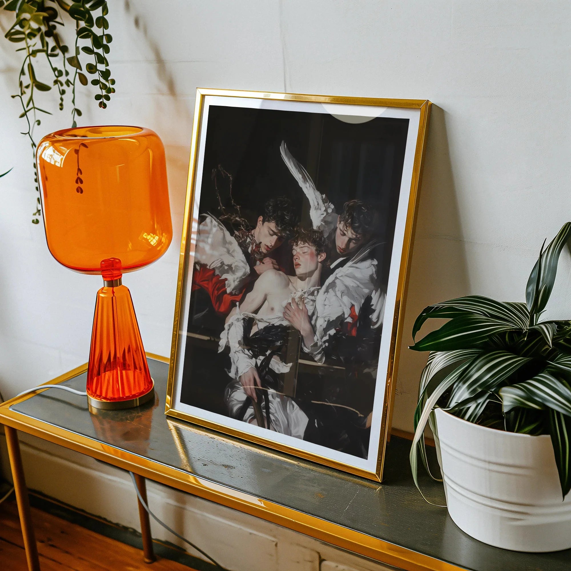 Trinity Unholy Gay Saints Art Print, Framed Painting Classical Scene