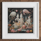 Triple Threat - Creepy Renaissance Art Print, Framed Surrealist Artwork Fantastical Creatures Statues Objects Dreamlike