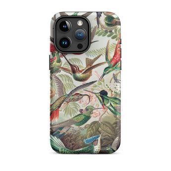 Trochilidae - Ernst Haeckel Hummingbird Iphone Case, 15 Pro Max / Matte, Hummingbird-patterned Phone Case