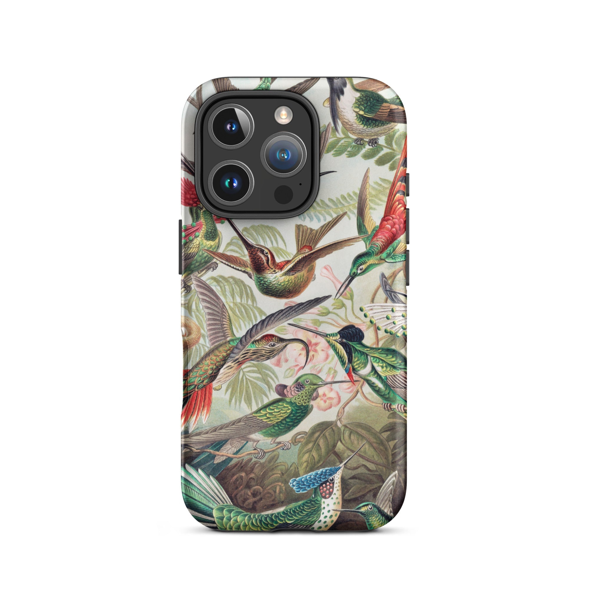 Trochilidae - Ernst Haeckel Hummingbird Iphone Case, 16 Pro / Matte, Hummingbird-patterned Phone Case