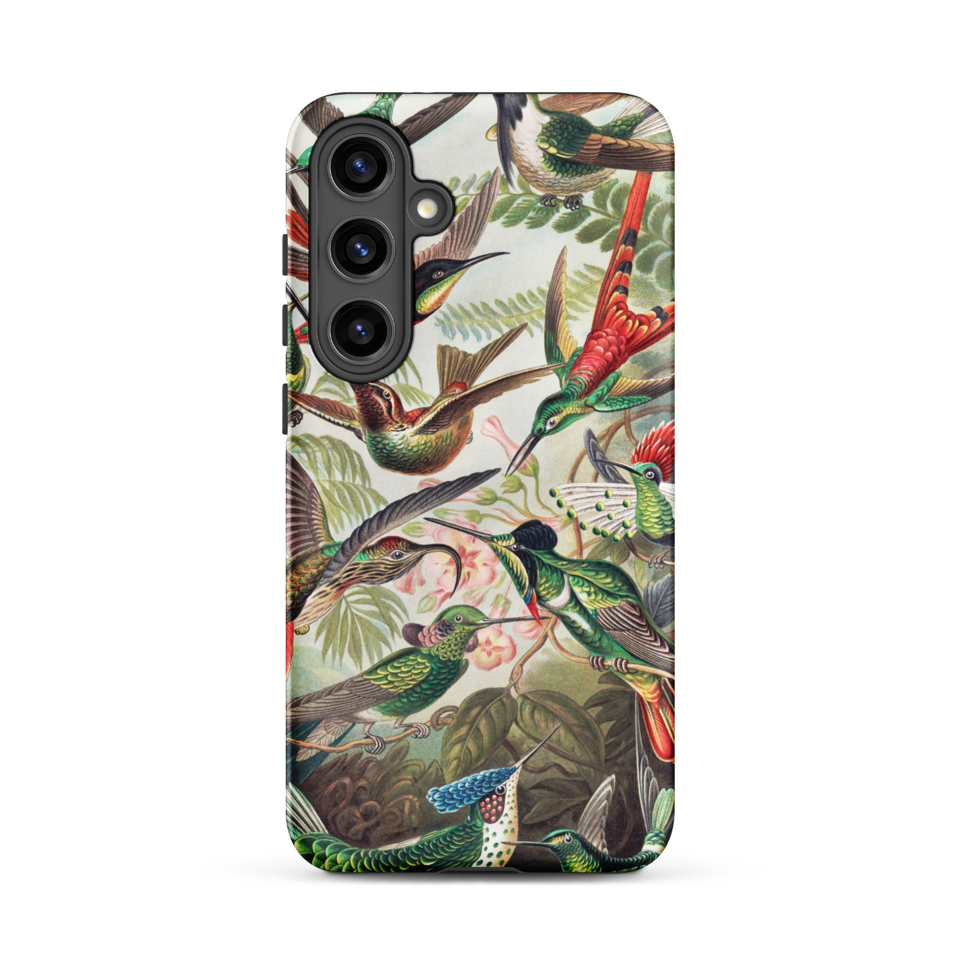 Trochilidae Ernst Haeckel Hummingbird Samsung Case, Galaxy S24 Plus / Matte, Smartphone Case Vibrant Hummingbird Floral Pattern