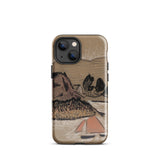 Trois Bateaux Sur Le Trieux - Paul Serusier Phone Case Iphone 13 Mini / Gloss Beige Phone Case Stylized Landscape Illustration Brown Black