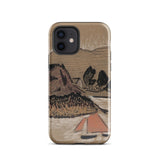 Trois Bateaux Sur Le Trieux - Paul Serusier Phone Case Iphone 12 / Gloss Beige Phone Case Stylized Landscape Illustration Mountains Water