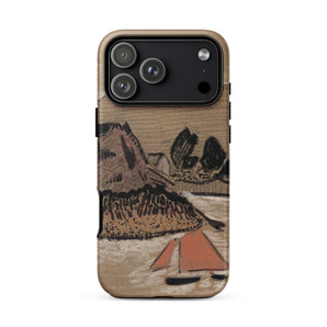 Trois Bateaux Sur Le Trieux - Paul Serusier Phone Case, Paul Sérusier Sketched, Sailboat’s Cadmium-orange Triangle, Umber Hillside Scored