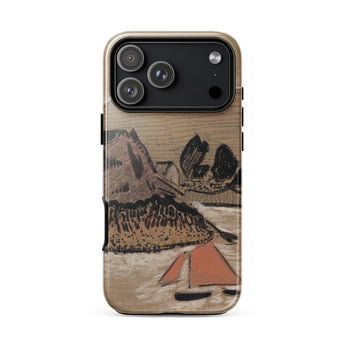 Trois Bateaux Sur Le Trieux - Paul Serusier Phone Case Iphone 17 Pro Max / Gloss Beige Phone Case Stylized Landscape Painting Brown