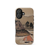 Trois Bateaux Sur Le Trieux - Paul Serusier Phone Case Iphone 17 / Matte Beige Phone Case Stylized Landscape Illustration Mountains Water
