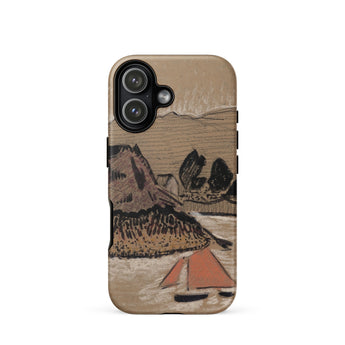 Trois Bateaux Sur Le Trieux - Paul Serusier Phone Case Iphone 17 / Matte Beige Phone Case Stylized Landscape Illustration Mountains Water
