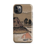 Trois Bateaux Sur Le Trieux - Paul Serusier Phone Case Iphone 11 Pro Max / Gloss Beige Phone Case Textured Sketch-style Landscape Brown
