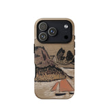 Trois Bateaux Sur Le Trieux - Paul Serusier Phone Case Iphone 17 Pro / Matte Beige Wooden-textured Phone Case Stylized Landscape Mountains