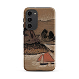 Trois Bateaux Sur Le Trieux - Paul Serusier Phone Case Samsung Galaxy S23 Plus / Matte Brown Phone Case Textured Impressionistic Landscape