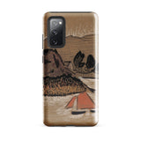 Trois Bateaux Sur Le Trieux - Paul Serusier Phone Case Samsung Galaxy S20 Fe / Gloss Brown Phone Case Textured Sketch-style Landscape