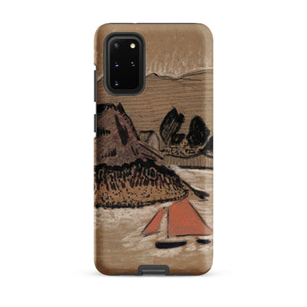 Trois Bateaux Sur Le Trieux - Paul Serusier Phone Case Samsung Galaxy S20 Plus / Matte Tan Phone Case Stylized Landscape Illustration Brown