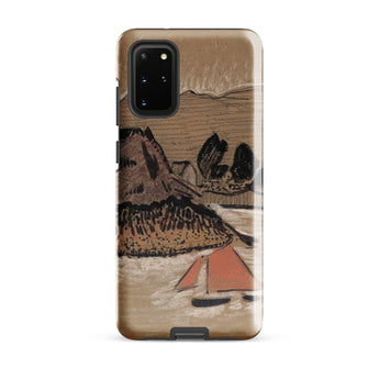 Trois Bateaux Sur Le Trieux - Paul Serusier Phone Case Samsung Galaxy S20 Plus / Gloss Tan Phone Case Stylized Sketch-like Landscape Brown