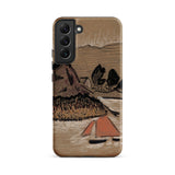 Trois Bateaux Sur Le Trieux - Paul Serusier Phone Case Samsung Galaxy S22 Plus / Matte Tan Phone Case Textured Sketch-style Landscape