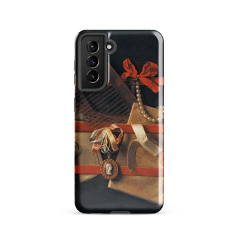 Tromp-l’oeil Still-life - Hoogstraeten Phone Case Samsung Galaxy S21 / Gloss Black Phone Case Classical Life Painting Red Ribbons Samuel