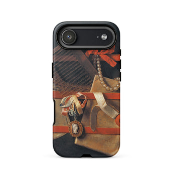 Tromp-l’oeil Still-life - Hoogstraeten Phone Case Iphone 17 Air / Matte Black Phone Case Vintage Portrait Design Pearl Necklace Samuel Van