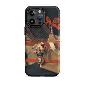 Tromp-l’oeil Still-life - Hoogstraeten Phone Case Iphone 15 Pro Max / Matte Iphone Case Painting Ribbons Pearls Cameo Samuel Van