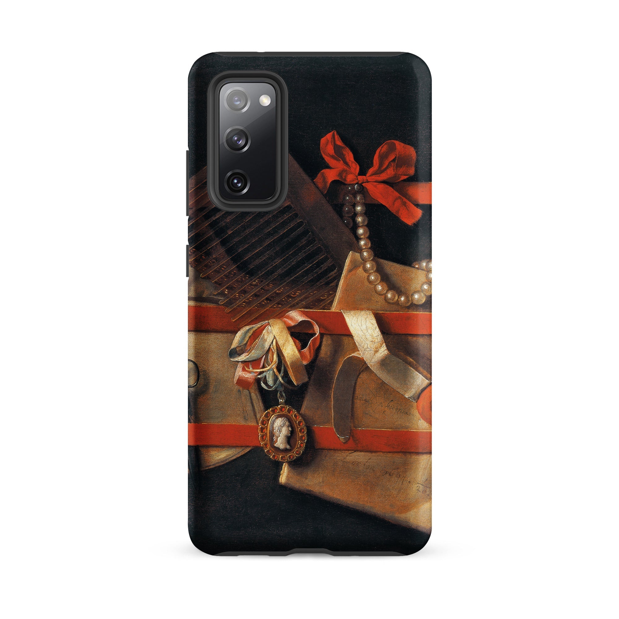 Tromp L’oeil Still Life Hoogstraeten Samsung Case, Galaxy S20 Fe / Matte, Smartphone Case Still Life Painting Personal Effects