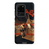 Tromp-l’oeil Still-life - Hoogstraeten Samsung Case, Galaxy S20 Ultra / Matte, Black Smartphone Case Design Red Bow Pearls Medallion