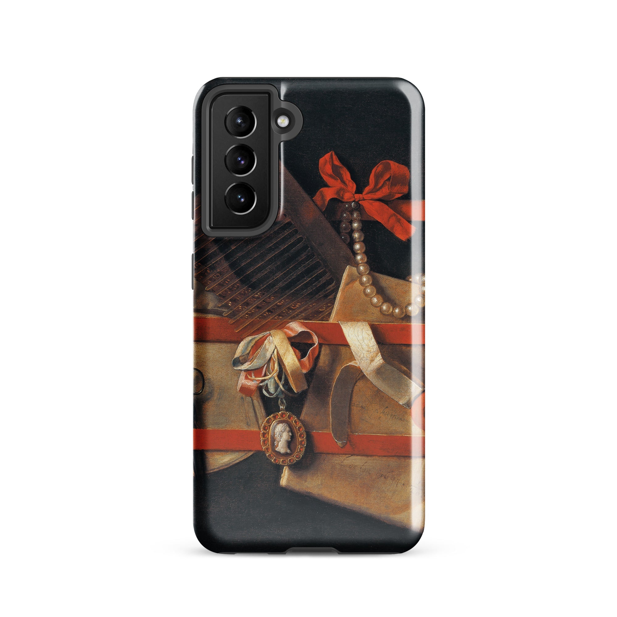 Tromp L’oeil Still Life Hoogstraeten Samsung Case, Galaxy S21 / Gloss, Black Smartphone Case Historical Life Design