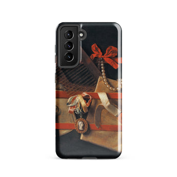 Tromp-l’oeil Still-life - Hoogstraeten Samsung Case, Galaxy S21 / Gloss, Black Smartphone Case Historical Life Design