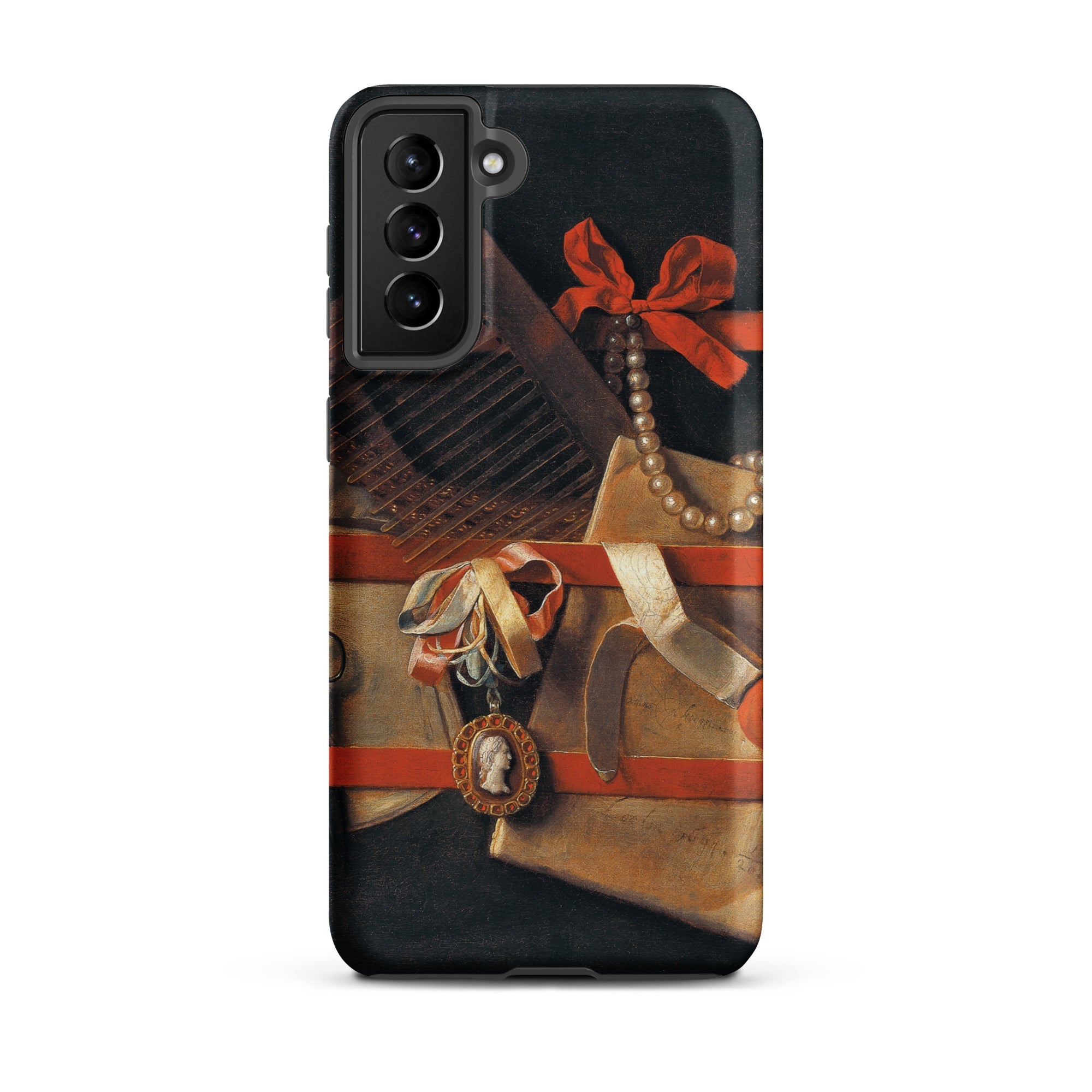 Tromp L’oeil Still Life Hoogstraeten Samsung Case, Galaxy S21 Plus / Matte, Black Smartphone Decorative Case Life Painting