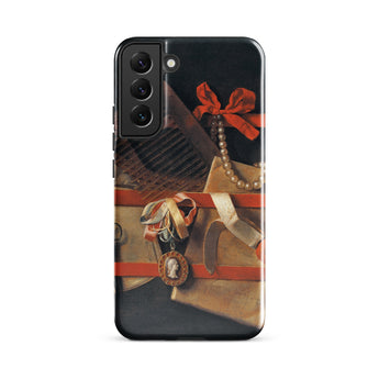 Tromp-l’oeil Still-life - Hoogstraeten Samsung Case, Galaxy S22 Plus / Gloss, Black Smartphone Case Still-life Painting Personal Effects