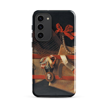 Tromp-l’oeil Still-life - Hoogstraeten Samsung Case, Galaxy S23 Plus / Gloss, Black Smartphone Case Historical Still-life Design