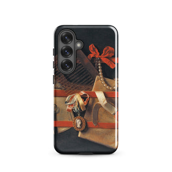 Tromp-l’oeil Still-life - Hoogstraeten Samsung Case, Galaxy S25 / Gloss, Black Smartphone Case Classical Still-life Painting Design