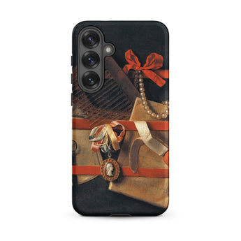 Tromp-l’oeil Still-life - Hoogstraeten Samsung Case, Galaxy S25 Plus / Matte, Black Smartphone Case Classical Life Painting
