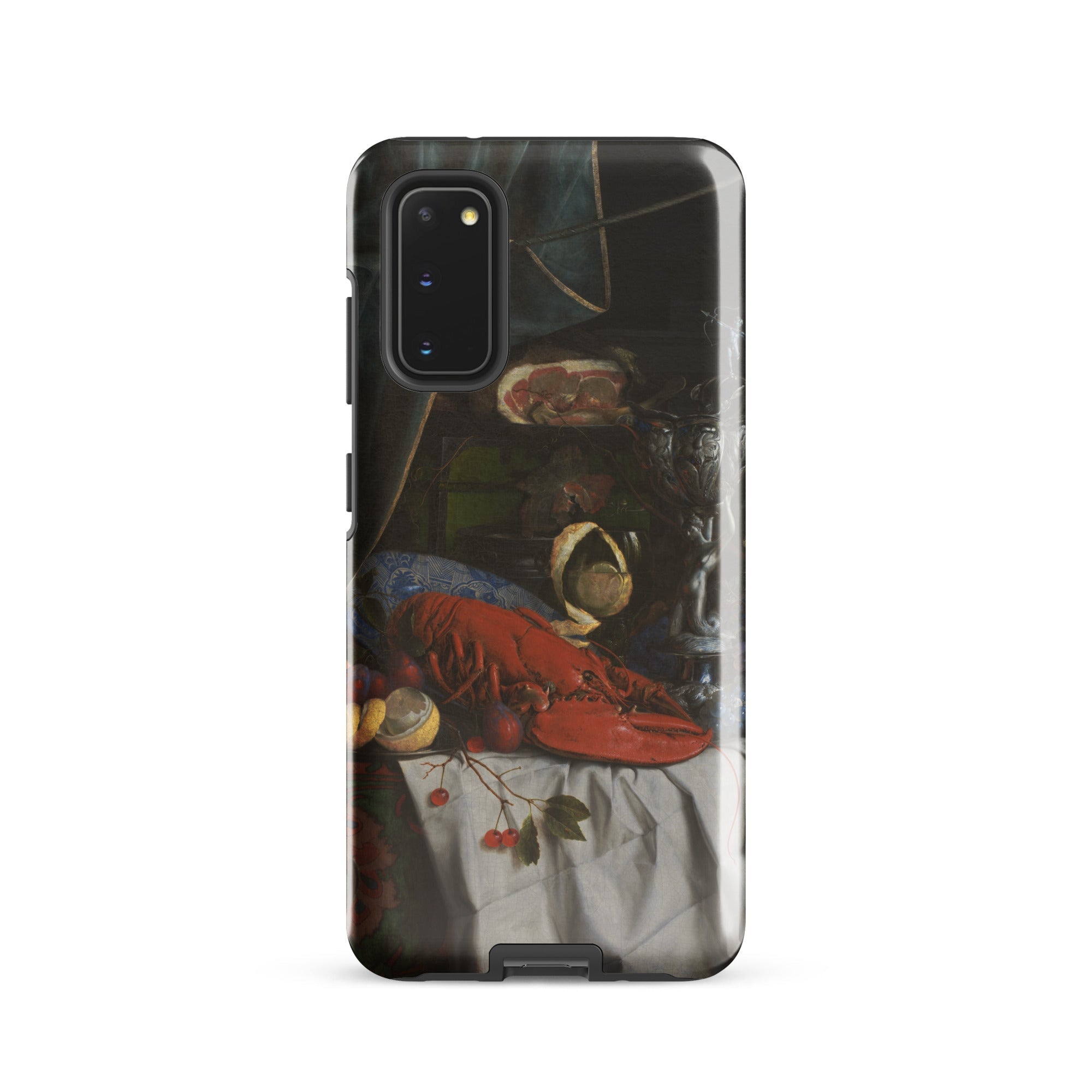 Trompe L’oeil Breakfast Gijsbrechts Samsung Case, Galaxy S20 / Gloss, Black Smartphone Case Still Life Painting Lobster Fruit