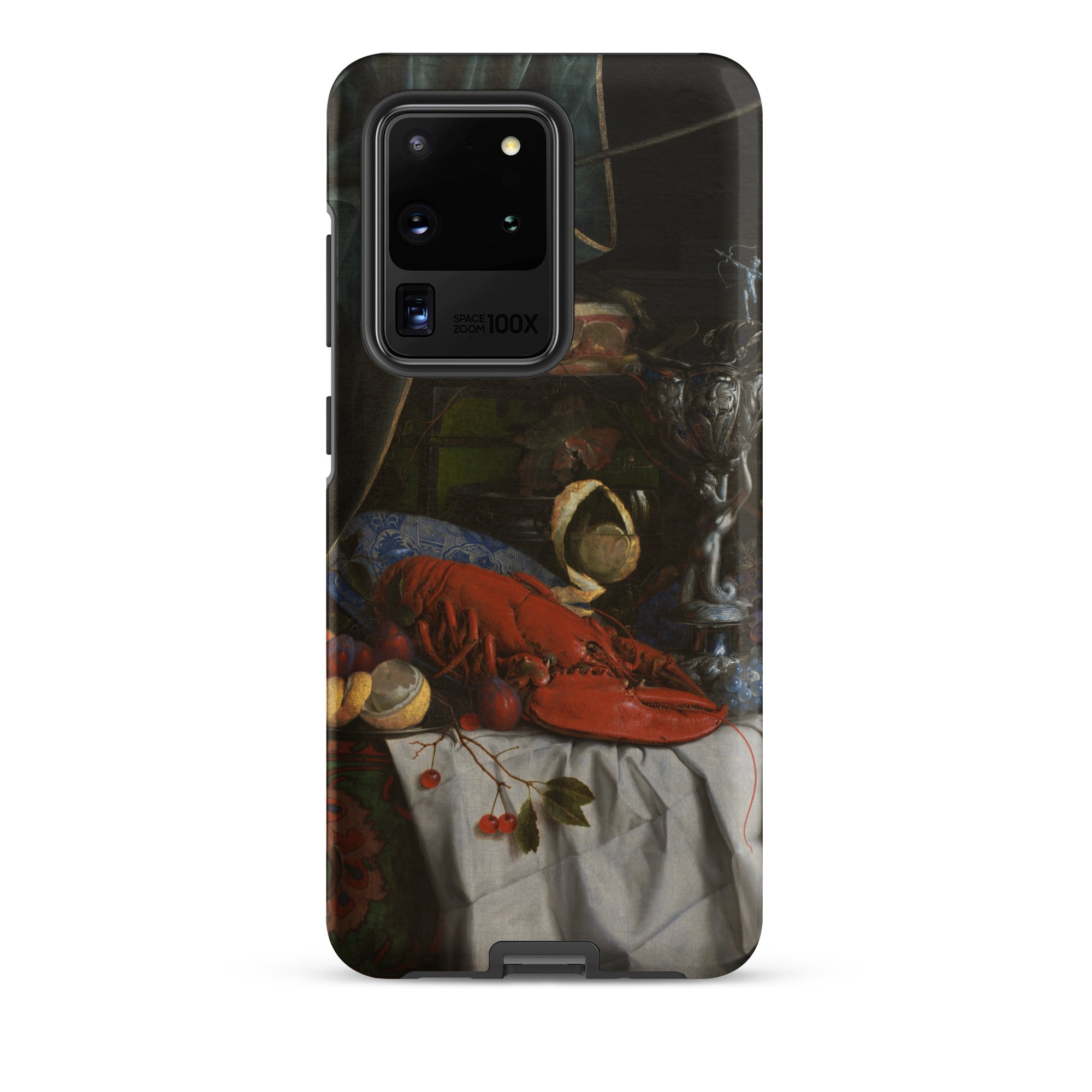 Trompe L’oeil Breakfast Gijsbrechts Samsung Case, Galaxy S20 Ultra / Matte, Black Smartphone Case Life Painting Lobster Fruit