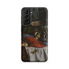 Trompe L’oeil Breakfast Gijsbrechts Samsung Case, Galaxy S21 Fe / Matte, Black Smartphone Case Life Painting Red Lobster Fruit