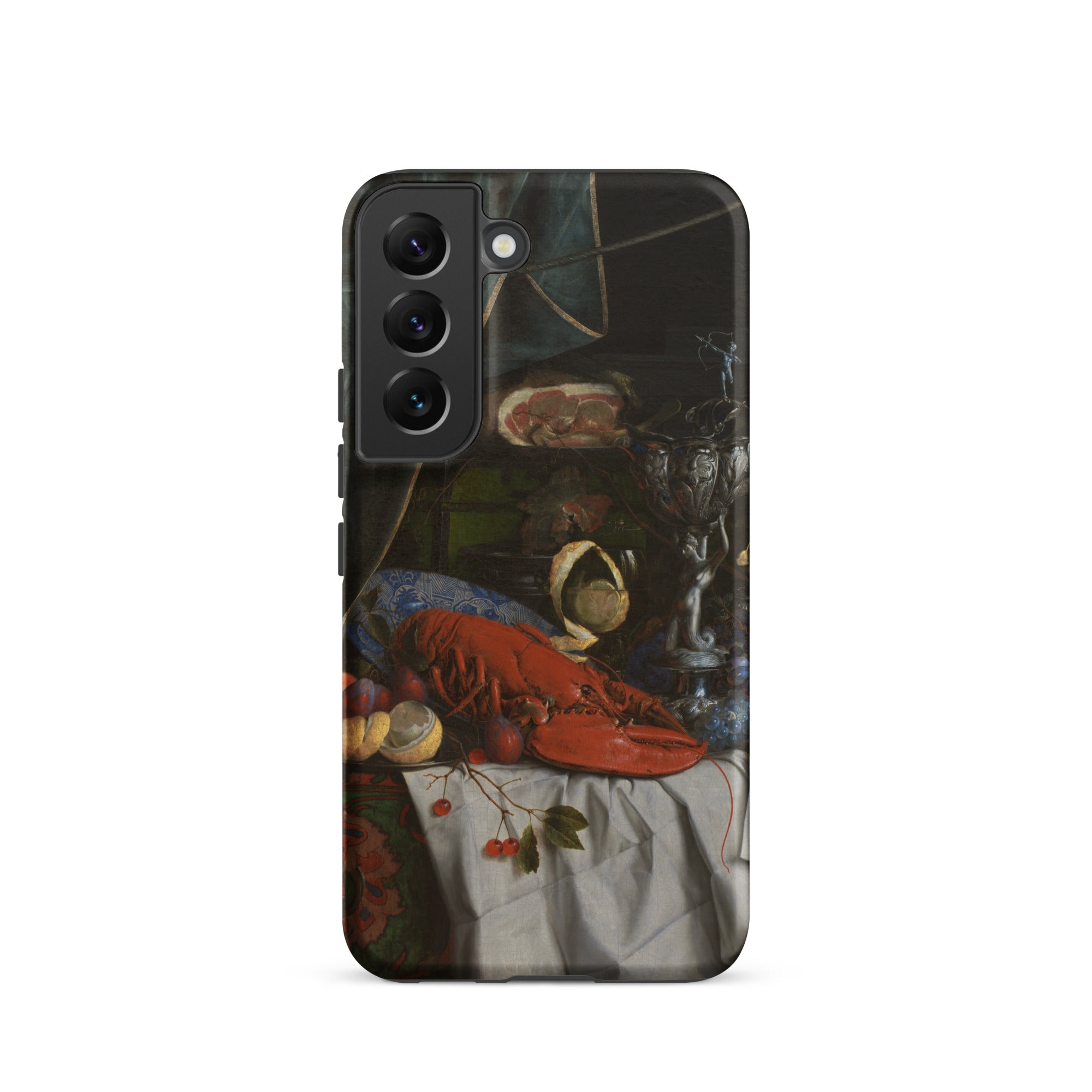 Trompe L’oeil Breakfast Gijsbrechts Samsung Case, Galaxy S22 / Matte, Black Smartphone Case Life Painting Lobster Fruit Vessels