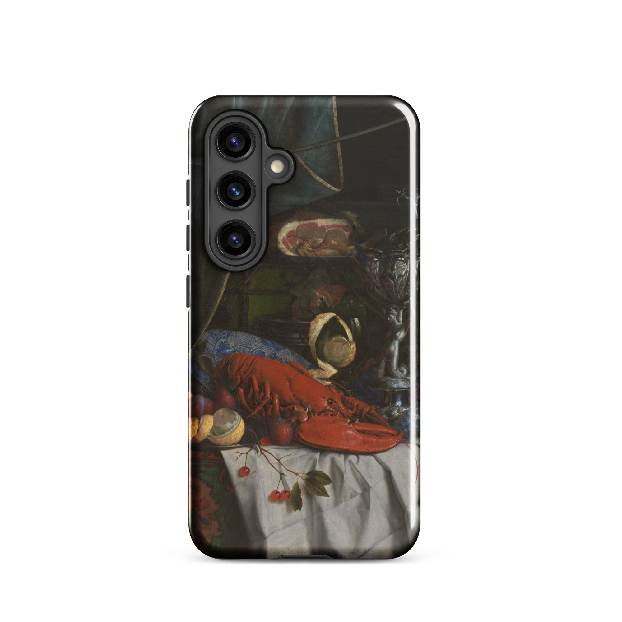 Trompe L’oeil Breakfast Gijsbrechts Samsung Case, Galaxy S24 / Gloss, Black Smartphone Case Life Painting Lobster Fruit