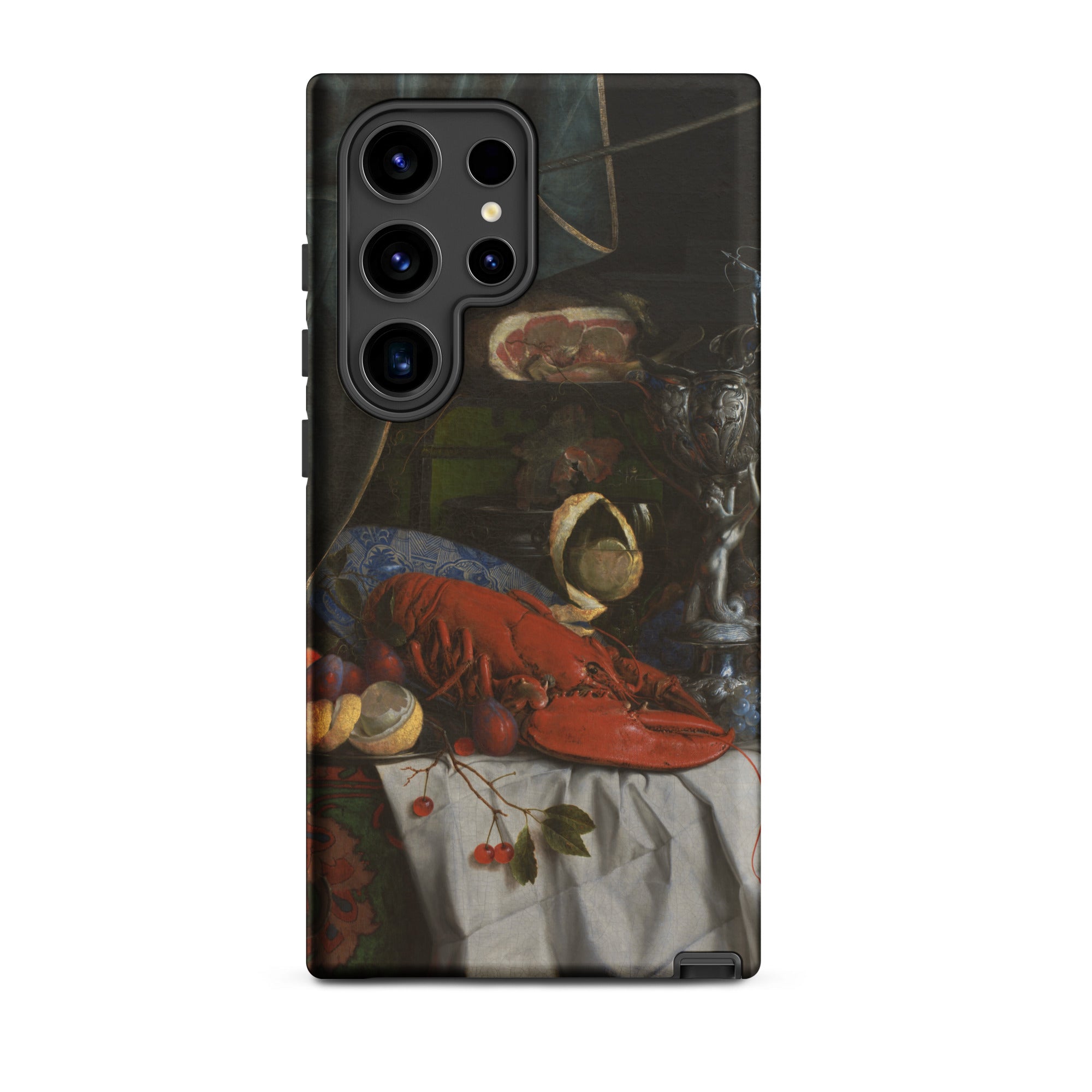 Trompe L’oeil Breakfast Gijsbrechts Samsung Case, Galaxy S24 Ultra / Matte, Black Smartphone Case Life Painting Lobster Food Items