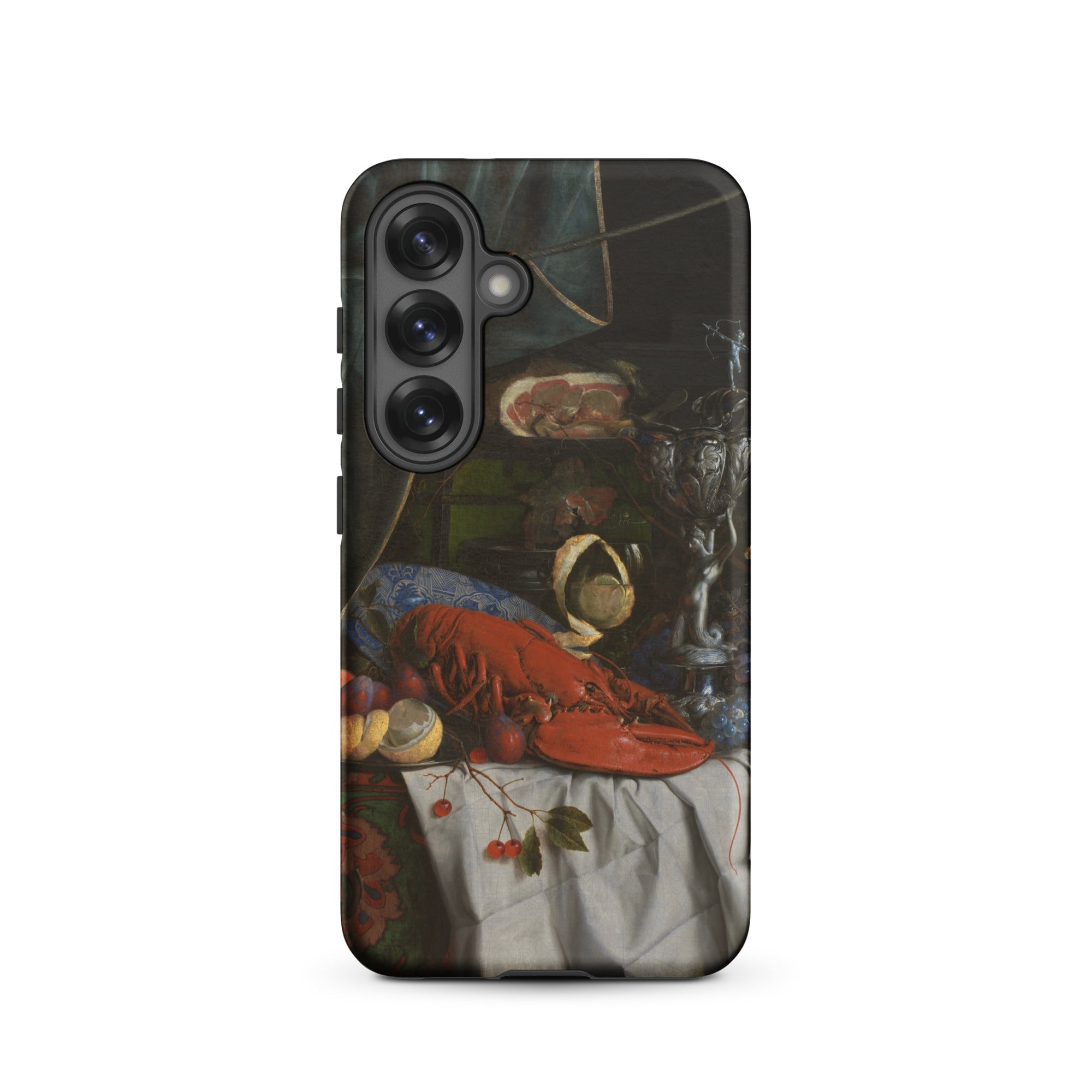 Trompe L’oeil Breakfast Gijsbrechts Samsung Case, Galaxy S25 / Matte, Black Phone Case Still Life Painting Lobster Fruit