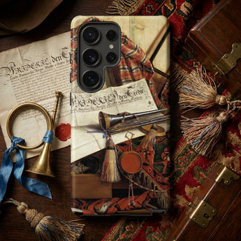 Trompe-l’oeil with Trumpet - Gijsbrechts Phone Case Vintage-themed Phone Case Detailed Print Historical Documents Tassels Cornelis