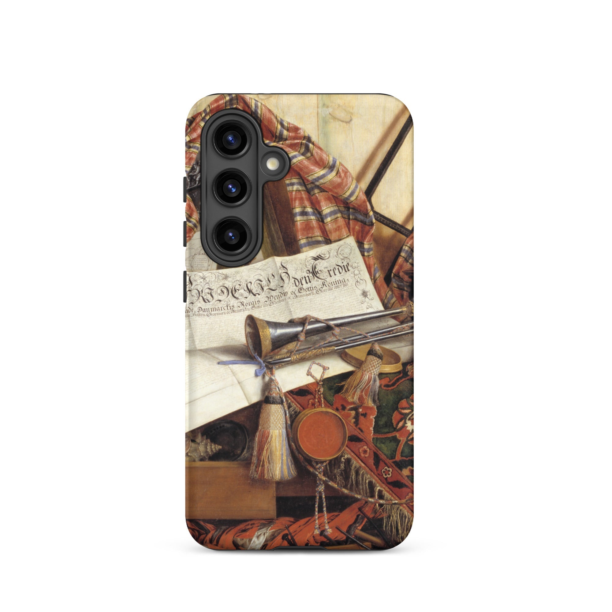 Trompe L’oeil with Trumpet Gijsbrechts Samsung Case, Galaxy S24 / Matte, Smartphone Decorative Case Antique Life Painting