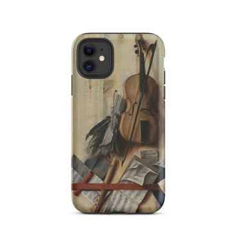 Trompe-l’oeil Violin Sheet Music & Recorder - Gijsbrechts Iphone Case, 11 / Matte, Phone Case Violin Sheet Music Design