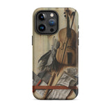 Trompe-l’oeil Violin Sheet Music & Recorder - Gijsbrechts Iphone Case, 15 Pro Max / Matte, Phone Case Musical Life Design