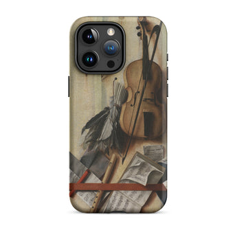 Trompe-l’oeil Violin Sheet Music & Recorder - Gijsbrechts Iphone Case, 15 Pro Max / Matte, Phone Case Musical Life Design