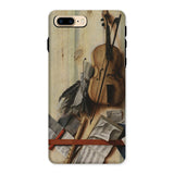 Trompe-l’oeil Violin Sheet Music & Recorder - Gijsbrechts Iphone Case, 8 Plus / Matte, Phone Case Violin Musical Notes Design