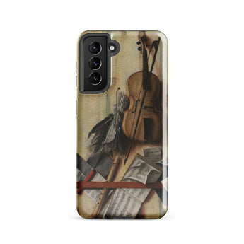 Trompe-l’oeil Violin Sheet Music & Recorder - Gijsbrechts Phone Case, Samsung Galaxy S21 / Gloss, Mobile Cases, Toby Leon