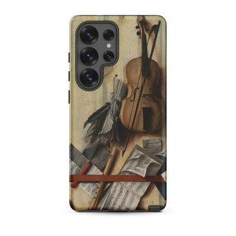 Trompe-l’oeil Violin Sheet Music & Recorder - Gijsbrechts Phone Case, Samsung Galaxy S25 Ultra / Matte, Mobile Cases, Toby Leon