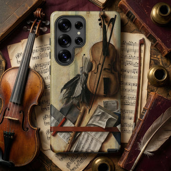 Trompe-l’oeil Violin Sheet Music & Recorder - Gijsbrechts Phone Case Vintage-style Phone Case Detailed Illustration Violins Sheet Music