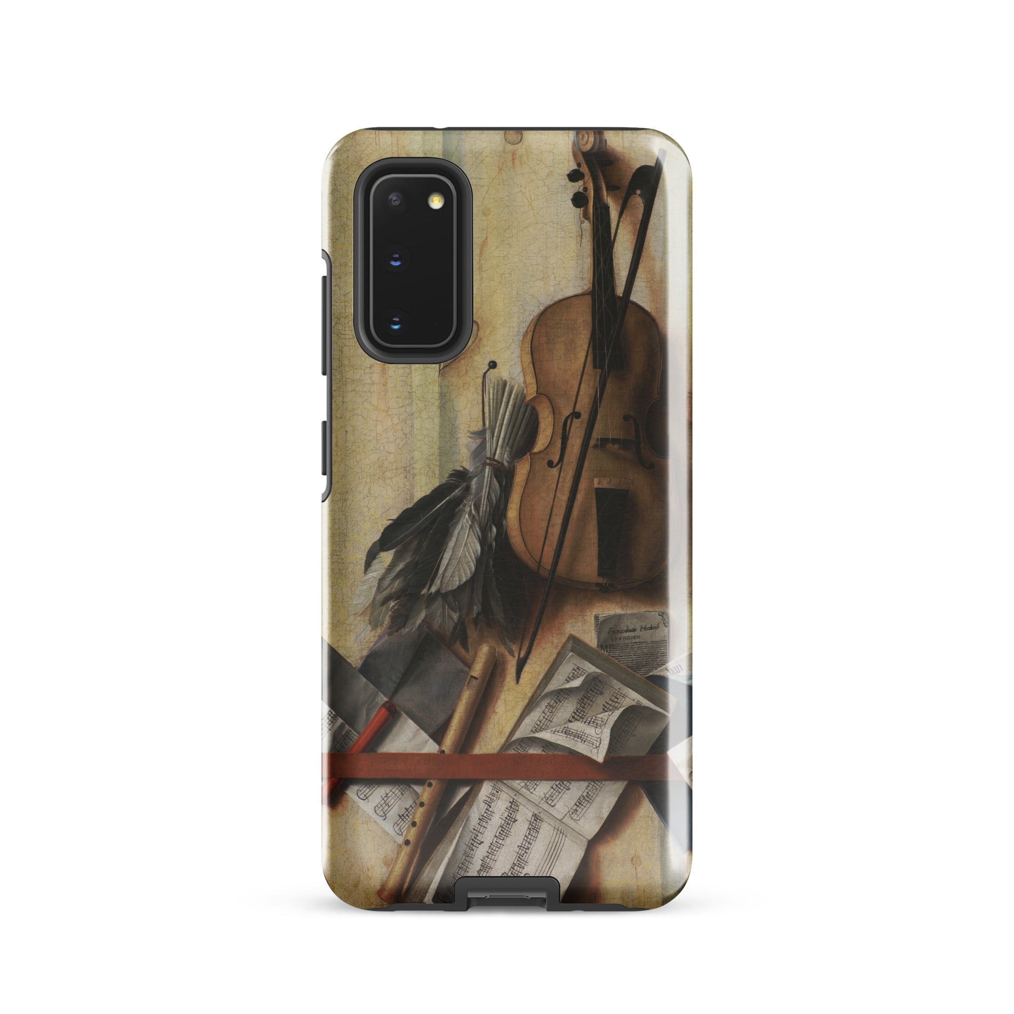 Trompe L’oeil Violin Sheet Music & Recorder Gijsbrechts Samsung Case, Galaxy S20 / Gloss, Protective Phone Case Still Life Painting Musical