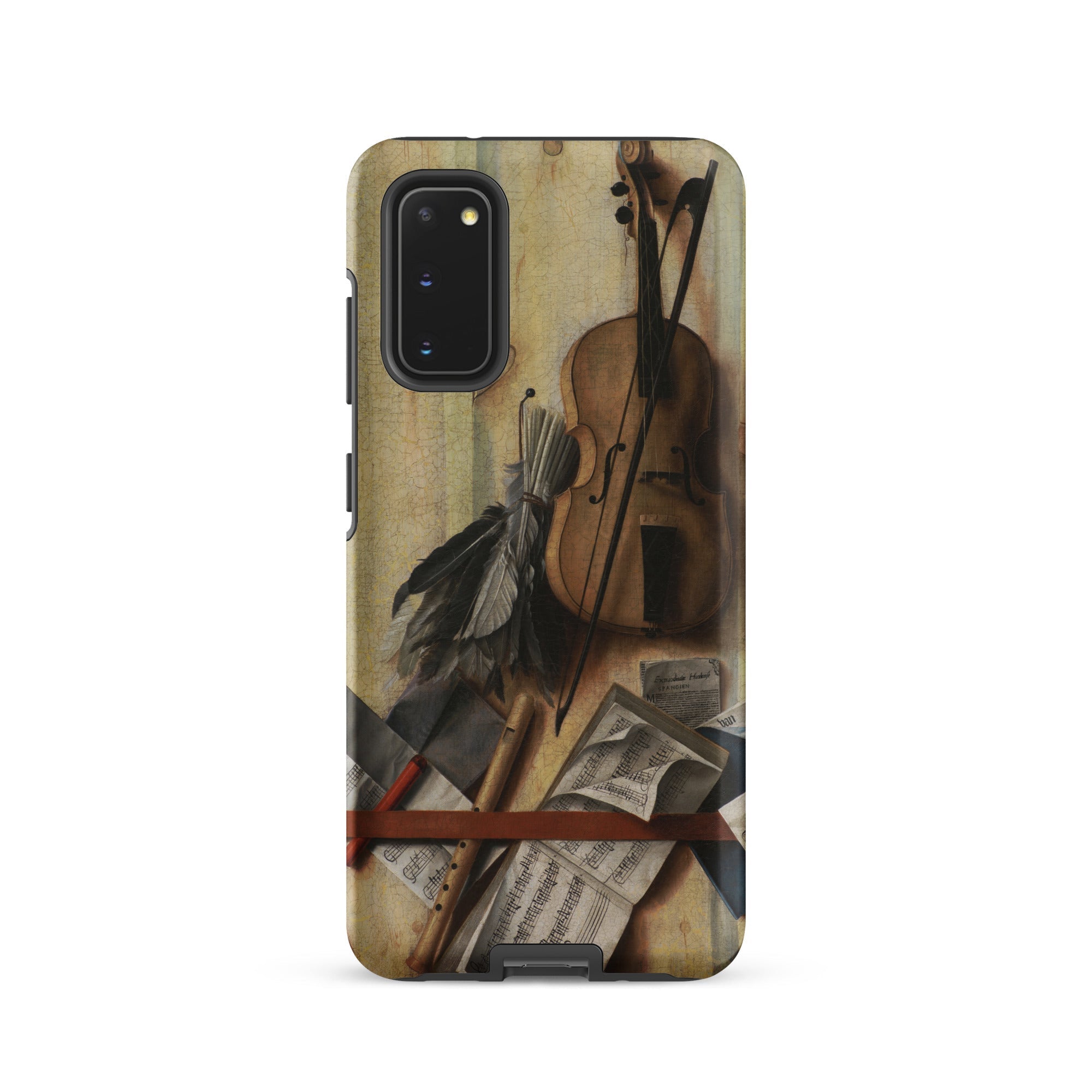 Trompe L’oeil Violin Sheet Music & Recorder Gijsbrechts Samsung Case, Galaxy S20 / Matte, Smartphone Case Violin Sheet Music Design